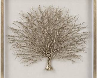 Framed Silver Tree Sculpture
