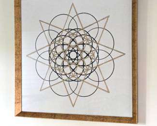 Z Gallerie Black & Gold Geometric Framed Wall Art – 26" x 26"