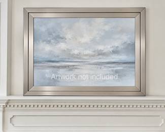 LR Lot #30 -Modern Silver Aluminum Picture Frame 40x31 Inch Wall Mount Sleek Contemporary Frame- Art not included