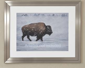LR Lot #56 - Modern Silver Aluminum Picture Frame 40x31 Inch Wall Mount Sleek Contemporary Frame- Art not included