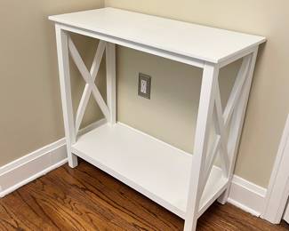 -White Wooden Console Table w/ Entryway Sofa Table Farmhouse Style 31 Inch Wide