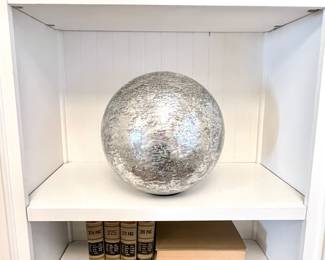 - Large Decorative Silver Glass Sphere Decor/Led Lamp- 10 Inch - Modern Home Decor