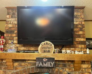 36” Tv, chiefs nutcracker, Japanese tea cups, mini poodles , signs 