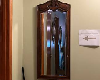 Beautiful wooden beveled mirror