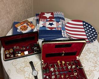 Cuff.inks, and Americana tableware 