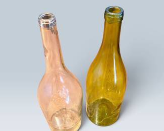 LARGE WINE BOTTLES USED AS VASES