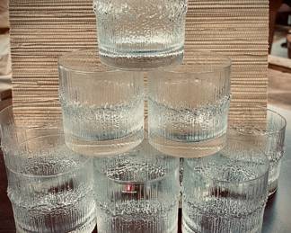 SET OF SEITA PATTERN CLEAR TUMBLER BY TAPIO WIRKKALA