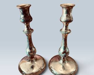 SILVER PLATED CANDLE STICK HOLDERS