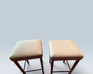 CRATE AND BARREL UPHOLSTERED COUNTER STOOLS