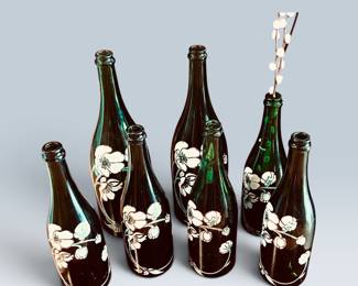 LARGE WINE BOTTLES USED AS VASES