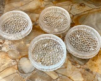 SET OF 4 VINTAGE ULTIMA THULE GLASS DESERT BOWLS BY TAPIO WIRKKALA