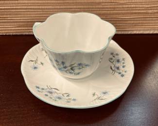 BLUE ROCK SHELLY ENGLAND TEA CUP & SAUCER