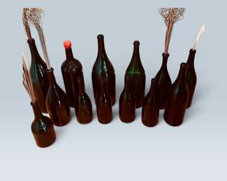 LARGE WINE BOTTLES USED AS VASES