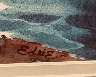 SIGNED EDRIE WATERCOLOR PRINT