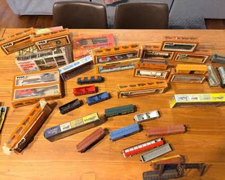 Vintage 1970's Train Cars - Some in original boxes and some not