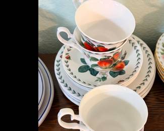 12-Piece Set Vintage Roy Kirkham Fine Bone China "Rodoute Fruit" (Afternoon Tea Cup, Saucer, and Plate)