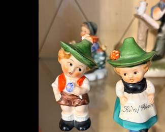 Vintage German Hummel Salt and Pepper Shakers - Boy and Girl Ceramic Figurines