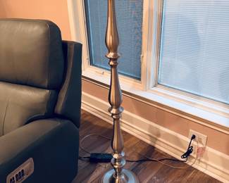 Metal silver toned floor lamp