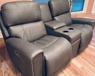 La-Z-Boy leather electric loveseat with center console