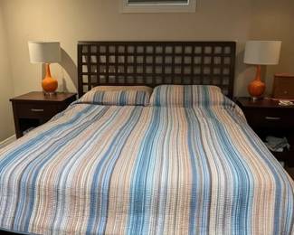 Modern GridPattern Bed Frame