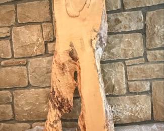 Live Edge Wood Slab Sculpture with Natural Void and Knot second image