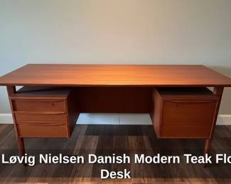 Peter Lvig Nielsen Danish Modern Teak Floating Desk