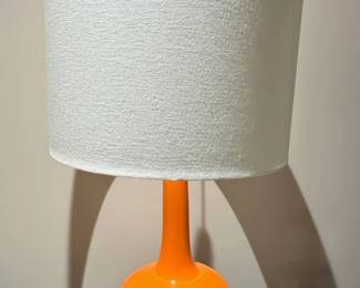 MidCentury Modern Orange Ceramic Table Lamp