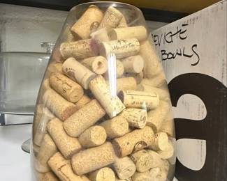 Decorative Glass Vessel with Wine Cork Collection