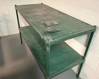 Vintage Industrial Steel Utility Work Table