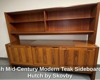 Danish MidCentury Modern Teak Sideboard with Hutch by Skovby