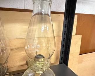 Vintage Hobnail Glass Oil Lamp