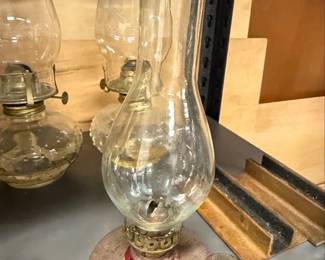 Vintage Metal Base Oil Lamp