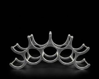 Vintage Michael Noll Style Cast Aluminum Wine Rack