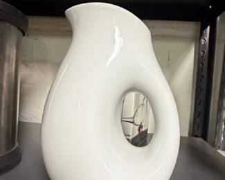 tag White Ceramic Donut Pitcher
