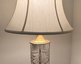Vintage Crystal and Brass Table Lamp