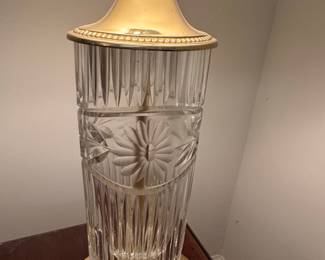 Vintage Crystal and Brass Table Lamp