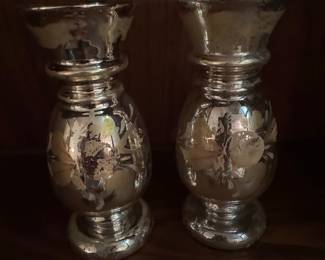 Vintage Mercury Glass Bud Vases