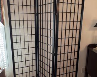 Shoji-Style Three-Panel Folding Privacy Screen