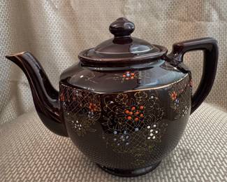Vintage Japanese Moriage Redware Teapot