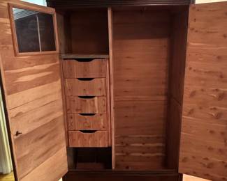 Vintage Cedar-Lined Wardrobe Armoire