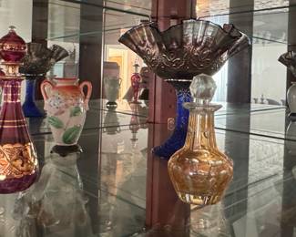 Bohemian Glass Decanter and Vanity Collection