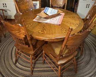 Oak Dining Table and Chair Set