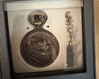 Vintage Locomotive Theme Pocket Watch