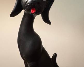 Mid-Century Modern Chalkware Dog Figurine
