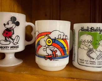 Vintage Milk Glass Mugs Collection