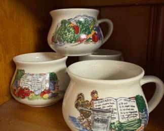 Vintage Gibson Housewares Recipe Soup Mugs