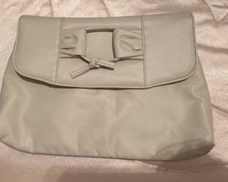 Vintage Cream Satin Evening Clutch