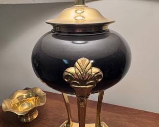 Neoclassical Style Black Urn Table Lamp