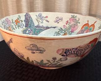 Chinese Famille Rose Butterfly and Peony Porcelain Bowl