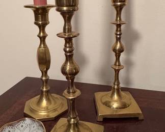 Vintage Brass Candlestick Set